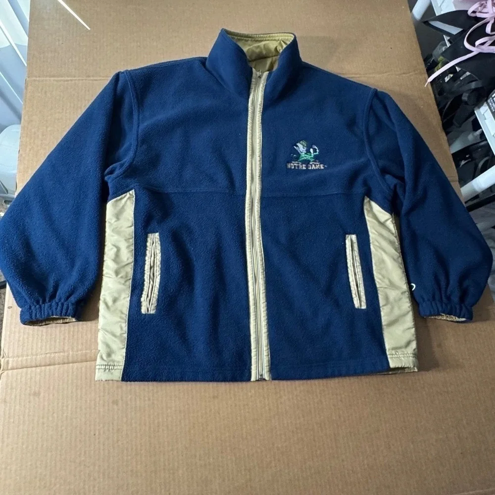 Vintage Notre Dame Fighting Irish Pro  Player Fleece reversible Jacket Mens‎ Med